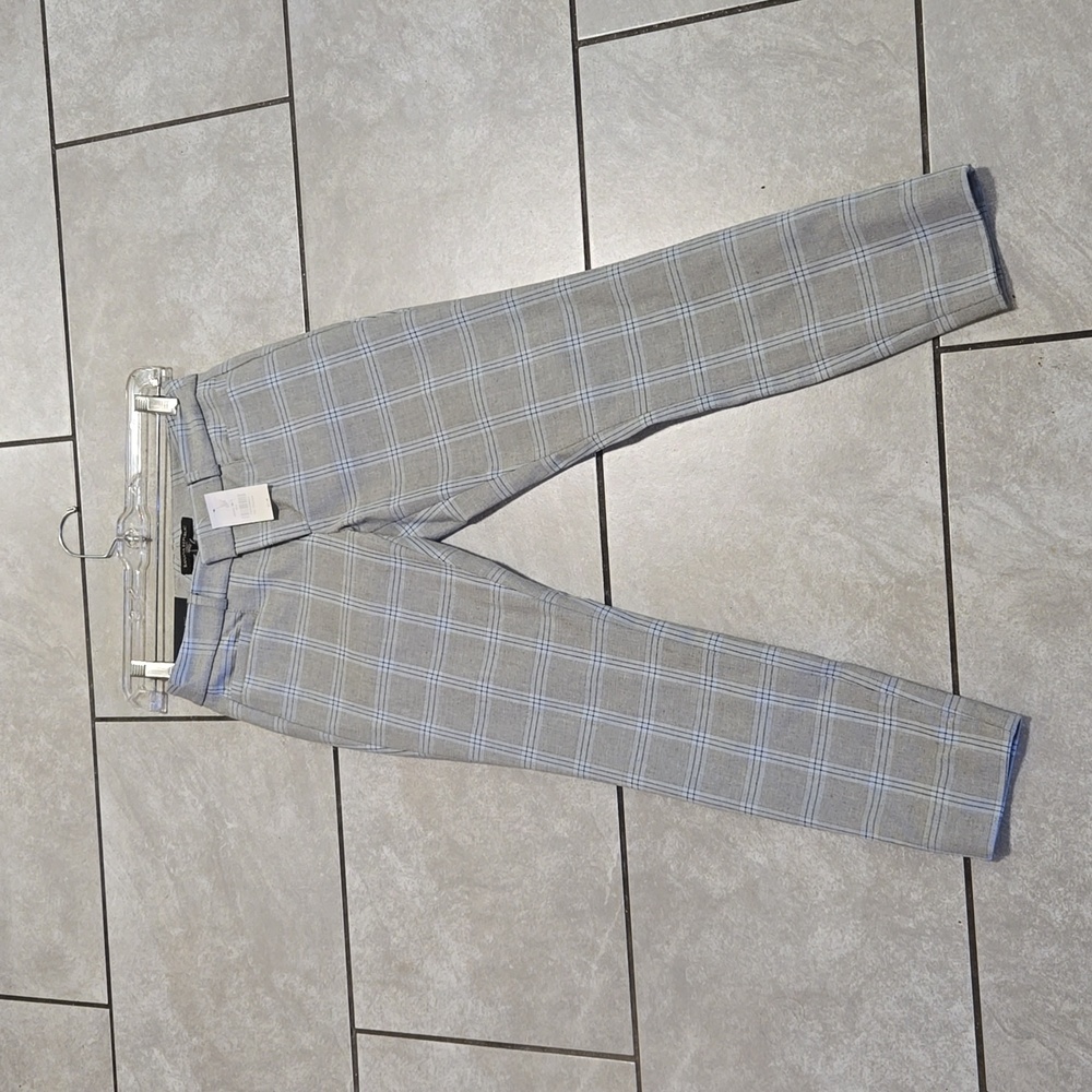 Banana Republic NWT Sloan Gray & Baby Blue Plaid Pants Size 00P